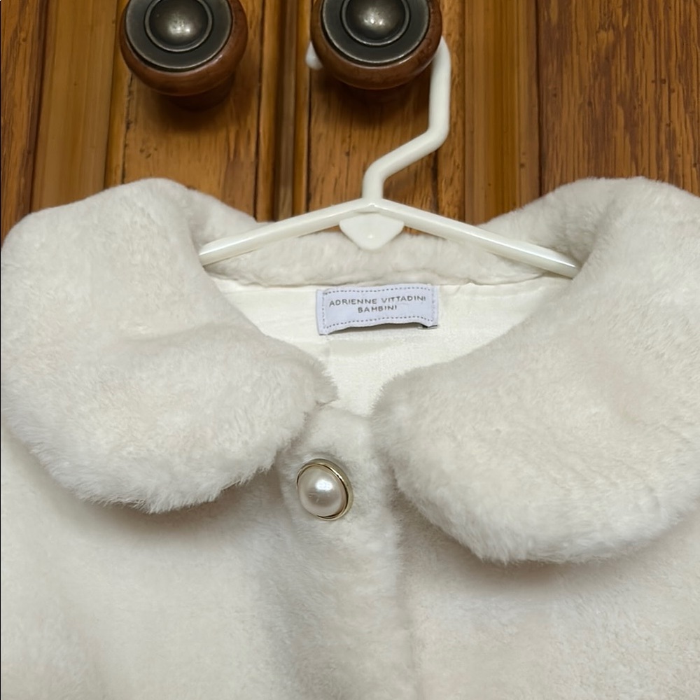 Kids White Faux Fur Coat